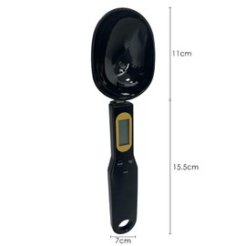 1 Piece Electronic Measuring Spoon, Food Weighing Spoon, Kitchen Electronic Scale, Seasoning Spoon, Detachable Spoon, LCD Display, Graduated Measuring Spoon (Black)