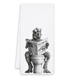 OSLYSOF Funny Dinosaur Hand Towels for Bathroom Washroom, Dinosaur Bathroom Decor, Gifts for Dinosaurs Lovers, Funny Animal Dinos Bathrooms Hand Towels, 16x24 Inch