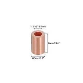 PATIKIL 3/32"/2.5 mm Wire Rope End Sleeve, Pack of 50 Copper Clamping Loop for Wire Rope Cable Ferrules, Gold Tone