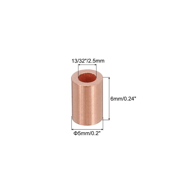 PATIKIL 3/32"/2.5 mm Wire Rope End Sleeve, Pack of 50