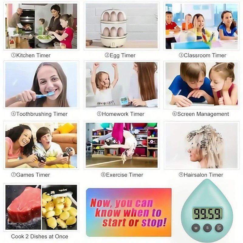 Waterproof Digital Shower Timer,Digital Shower Timing Tool,Features Toilet Timer with