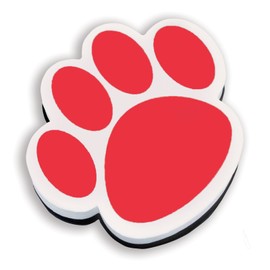 Ashley Productions Paw Magnetic Whiteboard Eraser, Red