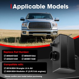 68364312AC Aluminium Alloy Front Engine Coolant Recovery Tank Compatible with Wrangler JL JLU 2018-2025, for Gladiator JT 2.0T&3.6L, Replace 68364312AA 68364312AB 68388115AB