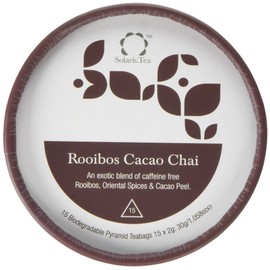 Solaris Tea - Organic Rooibos Cacao Chai Tea | 100% Organic Whole Leaf Tea | Certified Vegan | 15 x 2g Biodegradable Pyramid Teabags, (1 x 30 g)