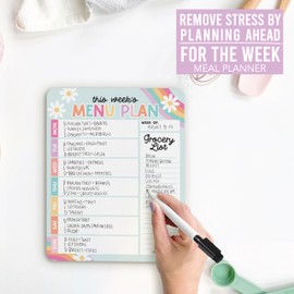Retro Weekly Dinner Menu Board For Kitchen - Magnetic Meal Planner For Refrigerator, Weekly Menu Board Meal Planner for Fridge, Weekly Meal Planner for Fridge Menu Planner Weekly Dry Erase Board