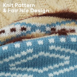Turtle Neck Dog Sweater - Fair Isle Knit Dog Sweater with Harness Hole, Soft&Warm Winter Holiday Clothes, Sleeveless Pullover for Large Dogs Girl Boy,Frenchie Border Collie Beagle, Beige XL