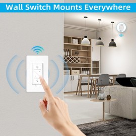 Sunmerit Wireless Dimmer Switch, 2 Remote Light Switch and 2 Receiver kit, Work with Alexa Voice Control, Single Pole Smart Wall Switch Lighting Fixture for Dimmable Bulbs Ceiling Lamps, ETL Listed