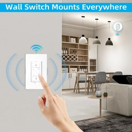 Sunmerit Wireless Dimmer Switch, 2 Remote Light Switch and 2 Receiver kit, Work with Alexa Voice Control, Single Pole Smart Wall Switch Lighting Fixture for Dimmable Bulbs Ceiling Lamps, ETL Listed