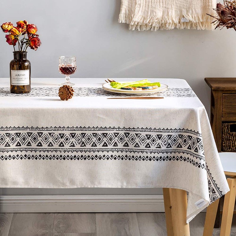 GLORY SEASON Modern and Minimalist Tablecloth Linen Fabric Farmhouse Decoration