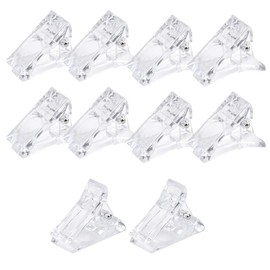 Natuce Pack of 10 transparent, polygel nail tip clips for nail extensions