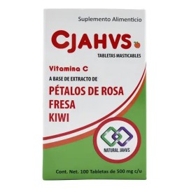 Vitamina C C-vit De 500mg 100 Tabletas Masticables Jahvs. Sabor Naranja                                                                               