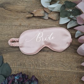 Pink Satin Bride Eye Mask (Pink, Bride)