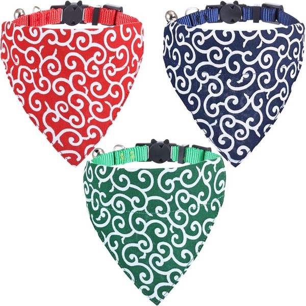 Cat Collars Breakaway with Bandana Bell Japanese Pet Kitten Adjustable