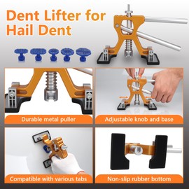 Car Dent Puller Kit, 44Pcs Body Repair Tools Paintless Dent Removal Tool with Adjustable Dent Lifter & Bridge Puller, Hail Damage Repair Kit for Car Refrigerator Door Ding