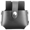 Black Leather Tape Holder Hoslter with button loop fastening heavy