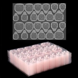 BFY 720pcs (30 Sheets) Nail Adhesive Tabs Nail Jelly Stickers Decals Waterproof Glue Tabs Double-Sided Press on Nail Sticker Super Sticky Fake Nail Glue Decals Transparent Flexible for Manicure