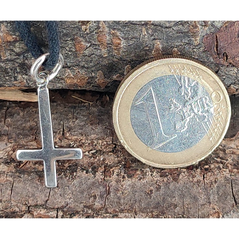 Kiss of Leather Dainty Cross Pendant 925 Sterling Silver with