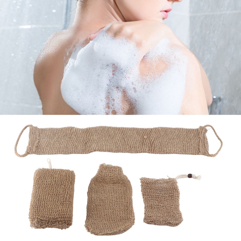 Exfoliating Jute Back Scrubber Concave Convex Surface Gift Package Jute
