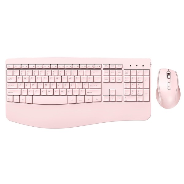 Wireless Keyboard and Mouse - Ergonomic Keyboard and Mouse Combo