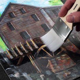 Jerry's Artarama InstaVar™ Gloss Picture Varnish & Varnish Brush Sets - Perfect for Varnish Paintings, Artists, Professionals, Restoration, & More! - 16.9oz Bottle w/ Set of 6 Brushes