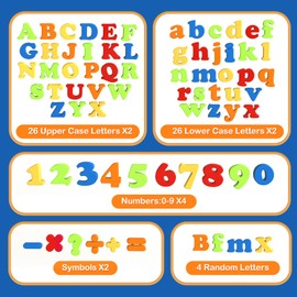 Magnetic Letters and Numbers Set 160 Pieces with Storage Bag