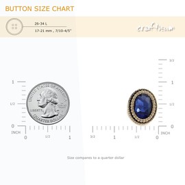 Craftisum 20 pcs Blue Oval Rhinestone Metal Shank Sewing Coat Buttons - 21mm - 27/32"