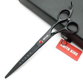 7.0 Inch Titanium Black Professional Pet Grooming Scissors Set of 4 Straight & Thin & Curved Scissors for Dog Grooming (Black)