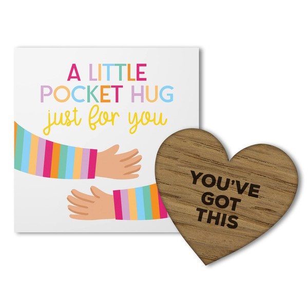 Little Pocket Hug Just For You Wooden Heart Token with