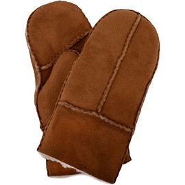 SNUGRUGS Childrens 100% Genuine Soft Sheepskin Mittens/Gloves with Thumb - Light Brown - Medium