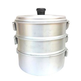 aluminium momos steamer,no 10,capacity 2.735 litrs, having three tier LBH 202025 cm