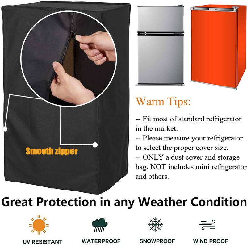 Skyour Compact Refrigerator Cover Waterproof Dustproof Mini Fridge Freezer Cover