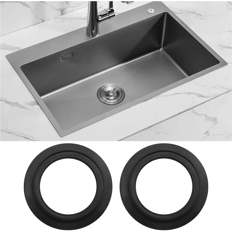 WQEDVN 5 PCS Sink Plug Seals, Black Rubber, 78-83mm, Universal