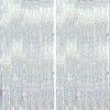 2pcs 3ft X 8.3ft Silver Glitter Metallic Tinsel Curtains Aluminum