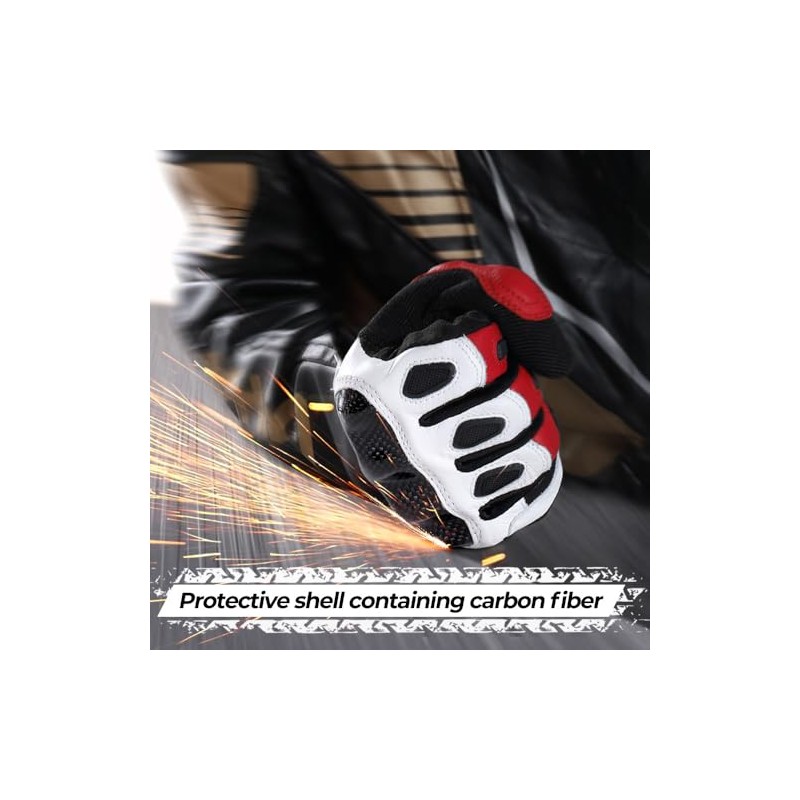 WTACTFUL Carbon Goat Leather Motorcycle Gloves for Ultimate Protection and