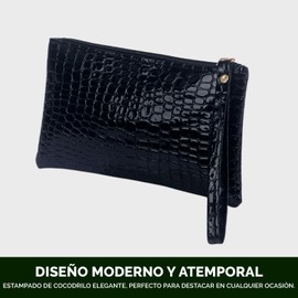 Naunna Purse for Women - Long Faux Leather Crocodile Pattern Purse Portable Handbag for Money and Cards Ideal for Office, Work, Events and Gifts, black, Modern