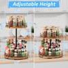 Lazy Susan Turntable Organizer Adjustable - 2 Tier Wood Rotating