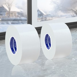 ZOMPAGO Strong Adhesive Cloth Weather Stripping Tape,2Roll,1.8inx66FT for Sliding Windows & Door Frames - Seal Strip for Soundproofing,Dustproof, Waterproof,Windproof-Durable and Wear Resistant,White