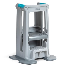 Simplay3 Toddler Tower Montessori Standing Kitchen Step Stool with Sturdy Stabilizing Base and Adjustable Platform, 20.5"" D x 26"" W x 34.5"" H, Ages 18 Months to 5 Years, Gray