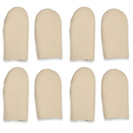 4 Pairs Leather Finger Protector Needle Felting Knitting Finger Thimble Guards Tools, Fingers Thumb Protector for Knitting Sewing Quilting Pin Needles Craft Accessories DIY Sewing Tools