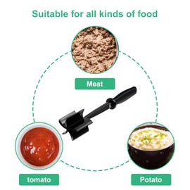 Meat Chopper, Ground Chopper Utensil, Multifunctional Heat Resistant Masher and Mix for Hamburger Meat, Beef, Turkey More, Nylon Utensil Non Stick Cookware