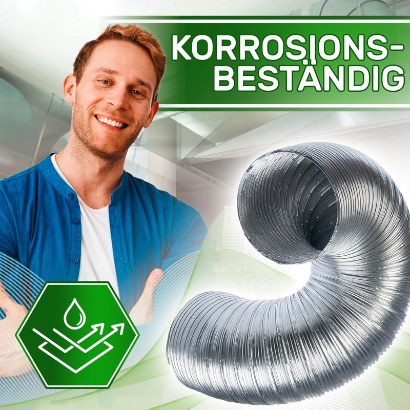 Flexible Suction Hose Aluminium Diameter 120 mm Extendible Length 20