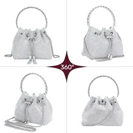 VIOPY Bolso De Mano Con Diamantes De Imitación Brillantes,Bolso De Noche Para Mujer,Bandolera De Hombro Para Mujer,También Adecuado Para Boda,Fiesta,Graduación