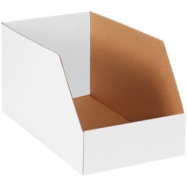 Caja Shipping Jumbo Open Top Bin Boxes, 10' x 18' x 10', White, 25/Bundle