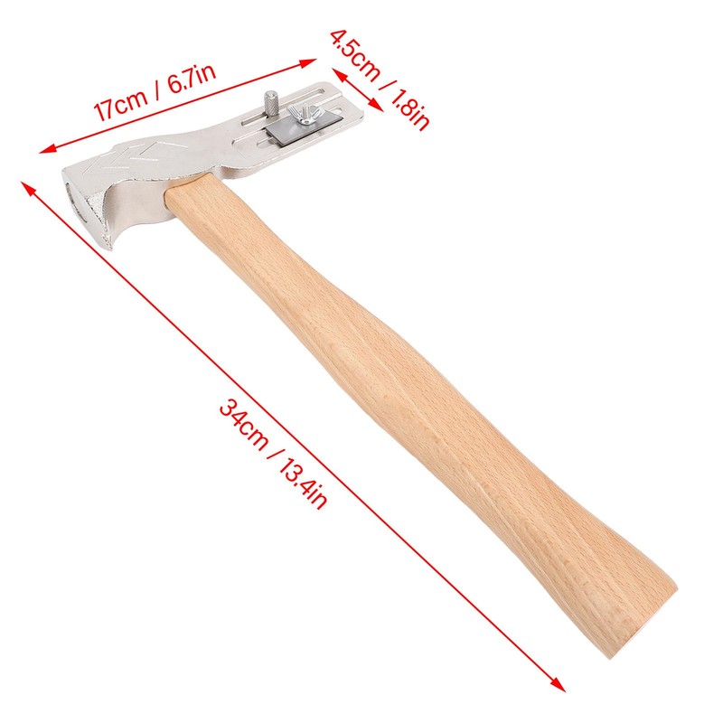 Roofing Hatchet, Lightweight Carbon Steel Shingling Hammer with Wooden Handle,