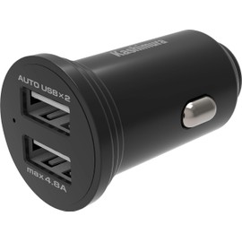 Kashimura NDC-030 DC-4.8A USB 2-Port Auto Identification USB Car Charger Splitter Compatible with 12/24V Vehicles