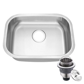 23"x18"x5" Undermount 18 Gauge Stainless Steel Single Bowl ADA Kitchen Sink