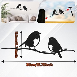 Auliuse Robin Metal Bird Ornaments,Garden Birds Decor,Friendship Metal Bird Tree Art Ornaments for Outdoor Garden Tree Home Art
