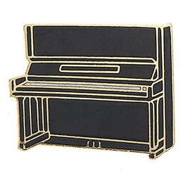 Miniblings Piano Pin Brooch Instrument Wings Piano Black Mini - Handmade Fashion Jewellery I Lapel Pin Button Pins, 30mm, Metal