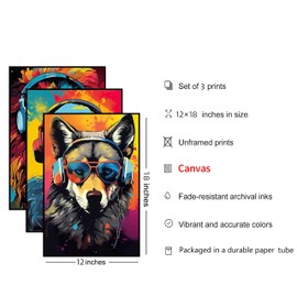 VejiA Gaming themed canvas poster, boys game room decoration, neon game controller canvas prin (Unframed 01, 12x18)