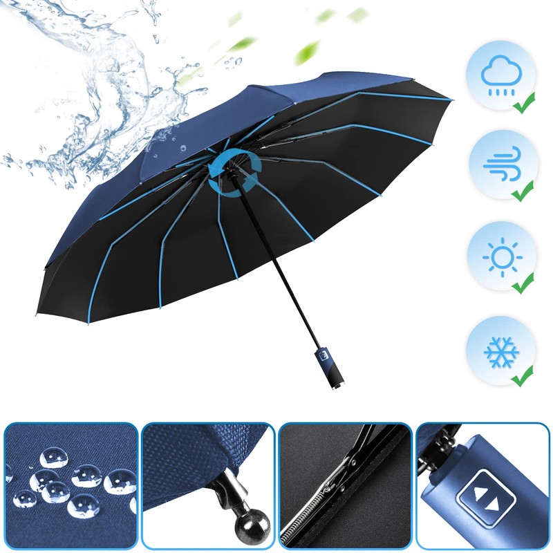 Windproof Umbrella Automatic Open and Close for Men and Women,